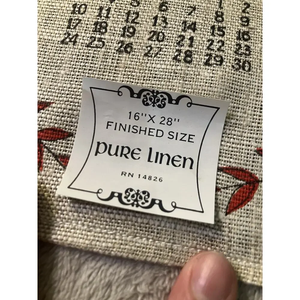 Linen Tea Towel Calendar 1974